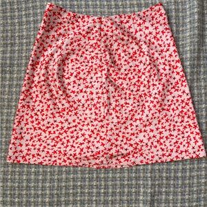 Red and White Princess Polly Floral Women's Skirt